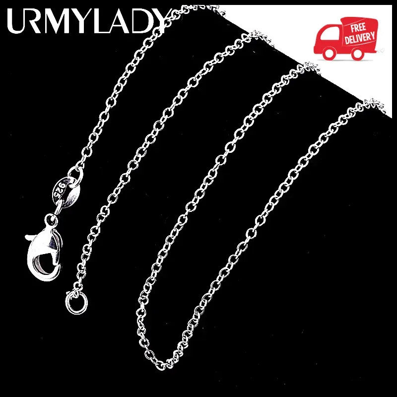925 Sterling Silver Rolo Chain Necklace 1mm Width 16-30 Inch Length for Jewelry