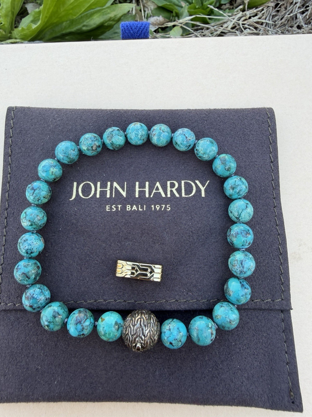 John Hardy 925 Sterling Silver turquoise Beads Bracelet