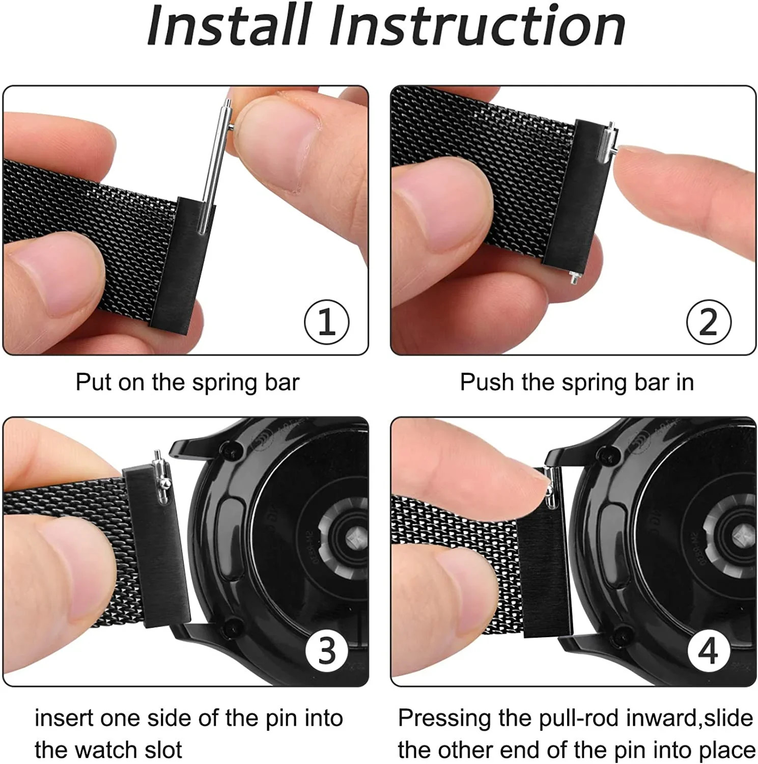 18MM Strap For Garmin Venu 3S Vivoactive 3S 4S Magnetic Metal Loop Watch Band