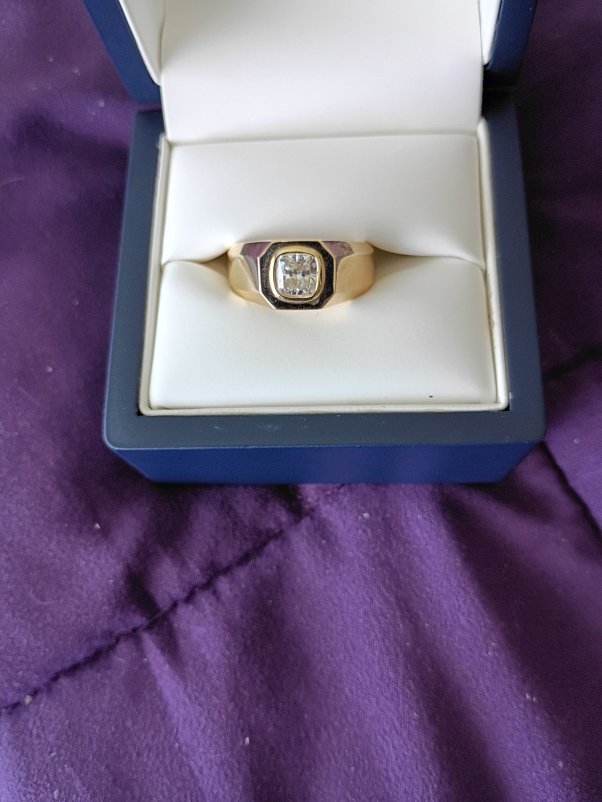 Heavy 14k Yellow Gold Ring, GIA Graded NATURAL Diamond, 1.30 carats, EXQUISITE