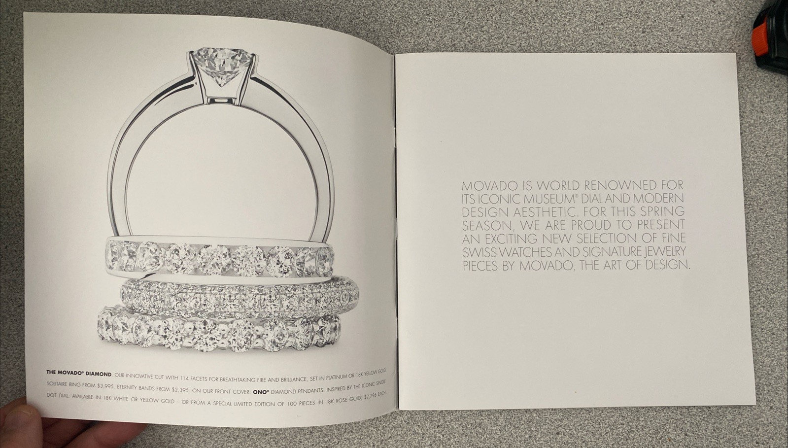 Spring 2008 8.5×8,5” Square Movado Catalog 30pgs New Origami Esperanza in ExCond