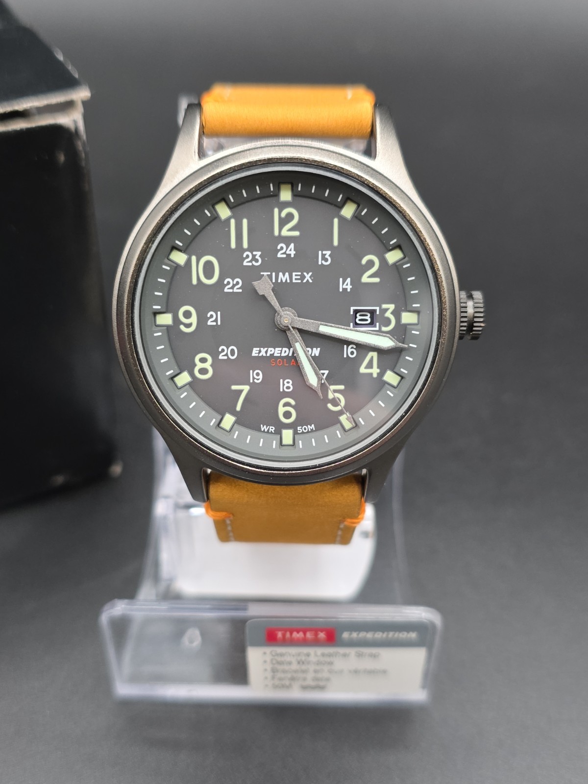 Timex Men’s Expedition Scout Solar 40mm Watch – Gunmetal Tan/Gray/Gunmetal
