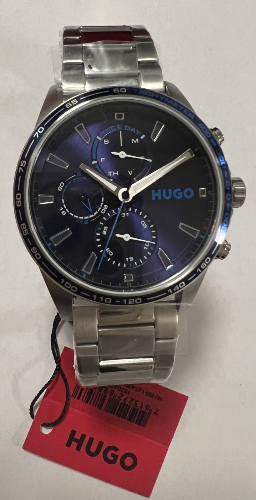 New HUGO BOSS 58877329 43mm Chronograph Watch Blue Dial in Stainless Steal Men