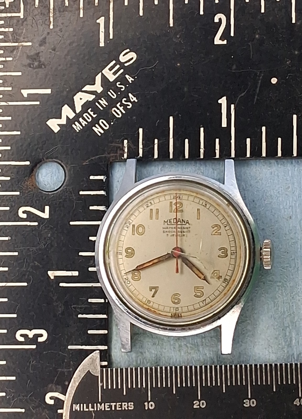 Lot W89 Mens Medana 7J Military Manual Wind Up Movement Vintage Watch Parts