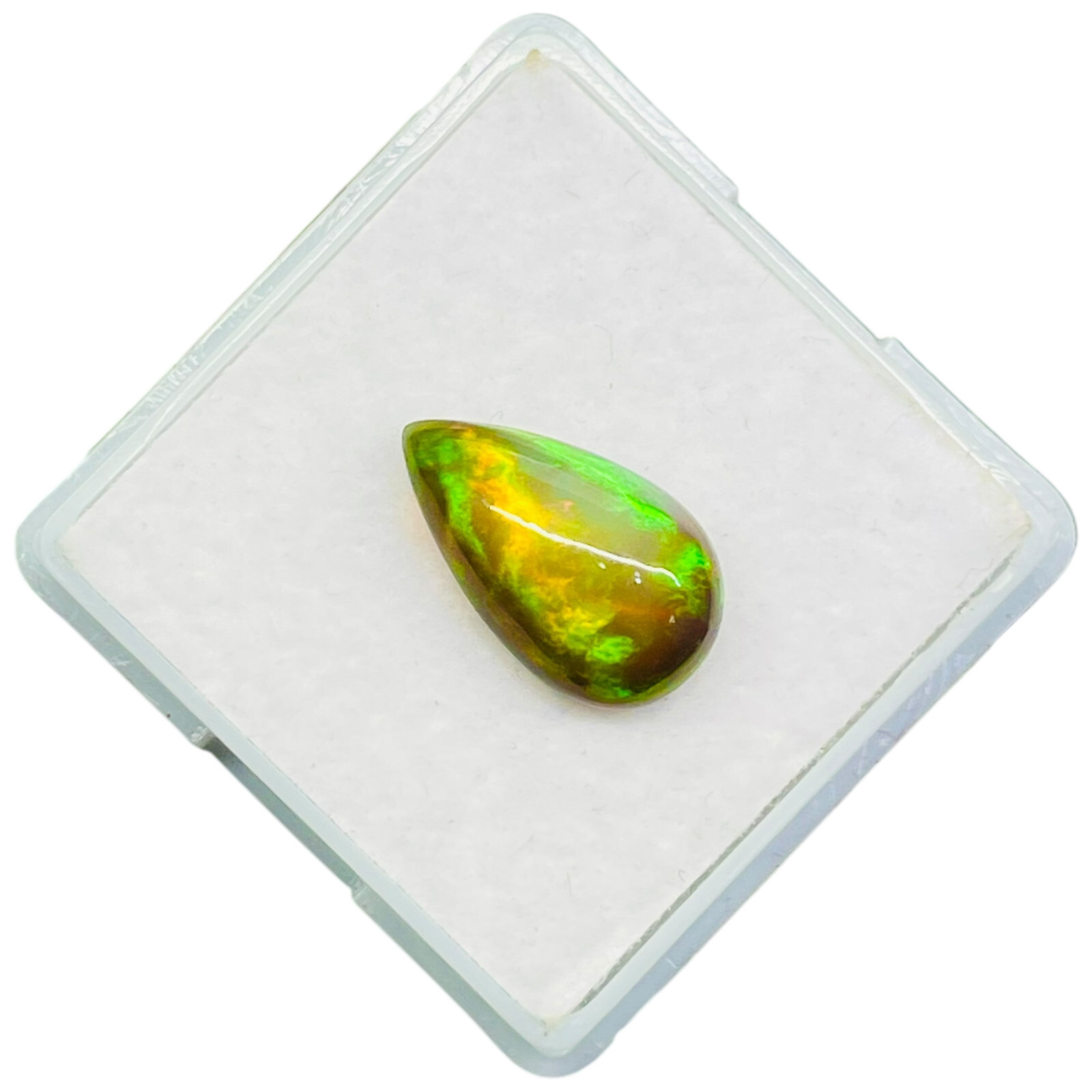 2.88 Ct Natural Ethiopian Black Opal 13.8x8mm Multi Fire Loose Cabochon Gemstone