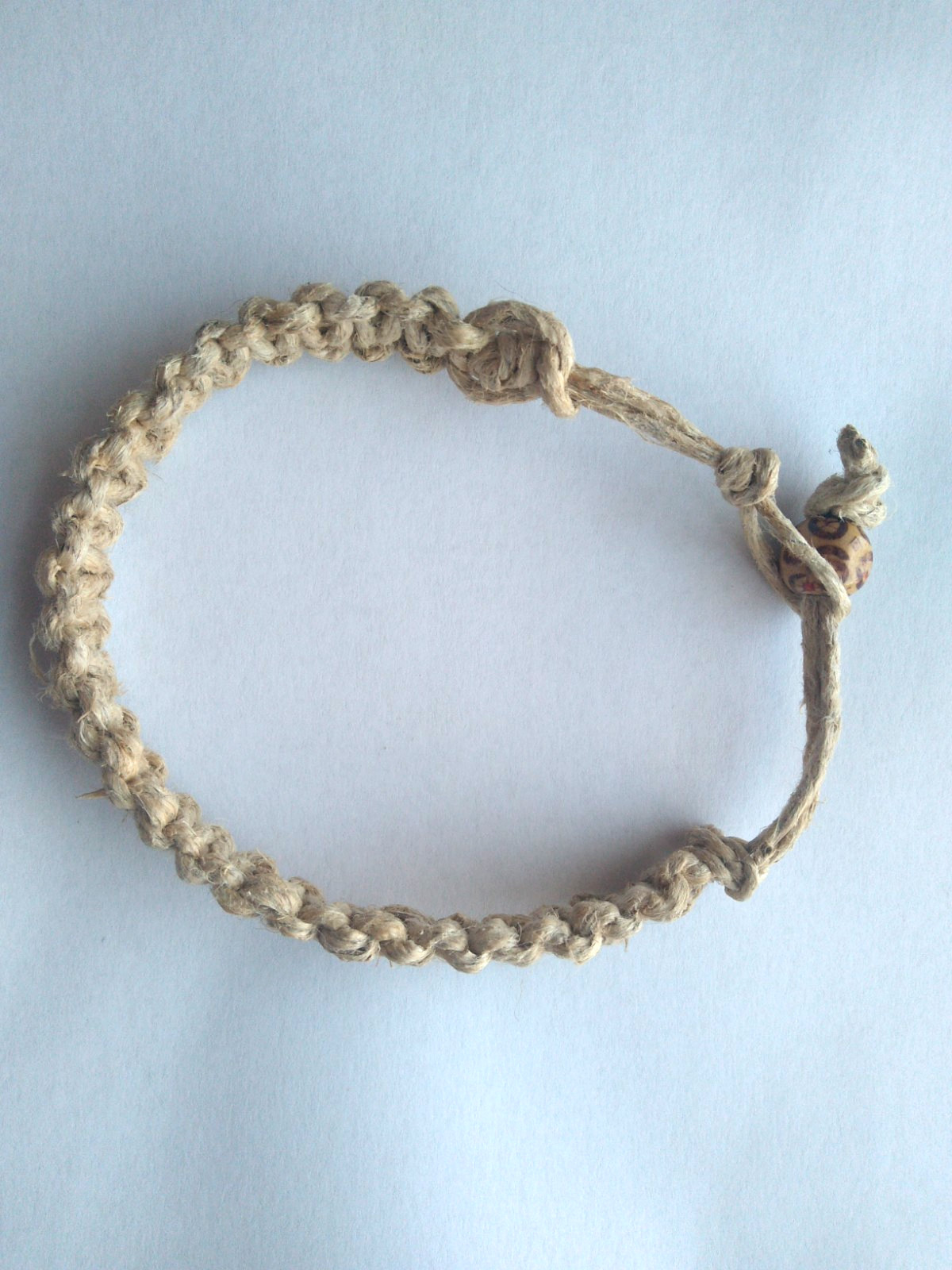 Anklet Natural Macrame Braided Hemp 12″ Adj Unisex Boho Chic US Seller New