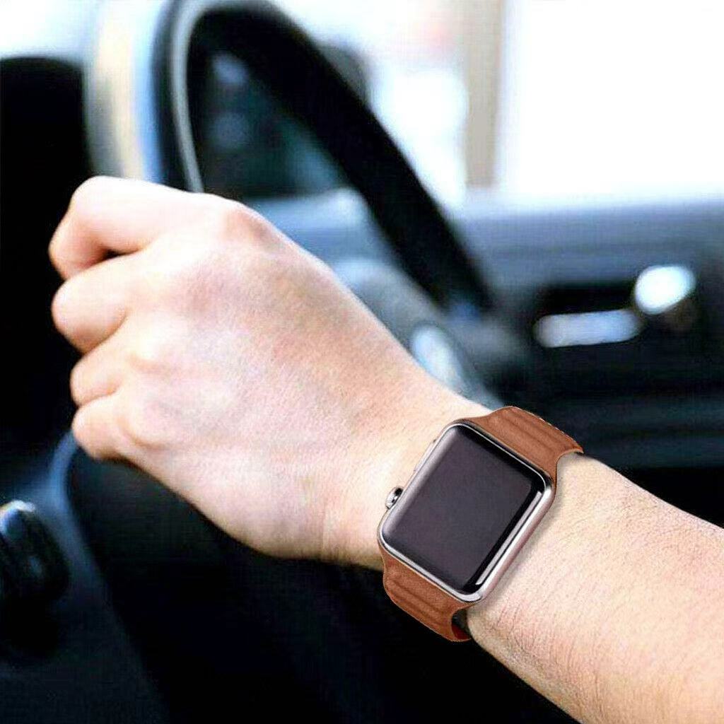 For Apple Watch Leather Magnetic Loop Band 42mm 38mm 44mm 40mm Series 6/5/4/3/2