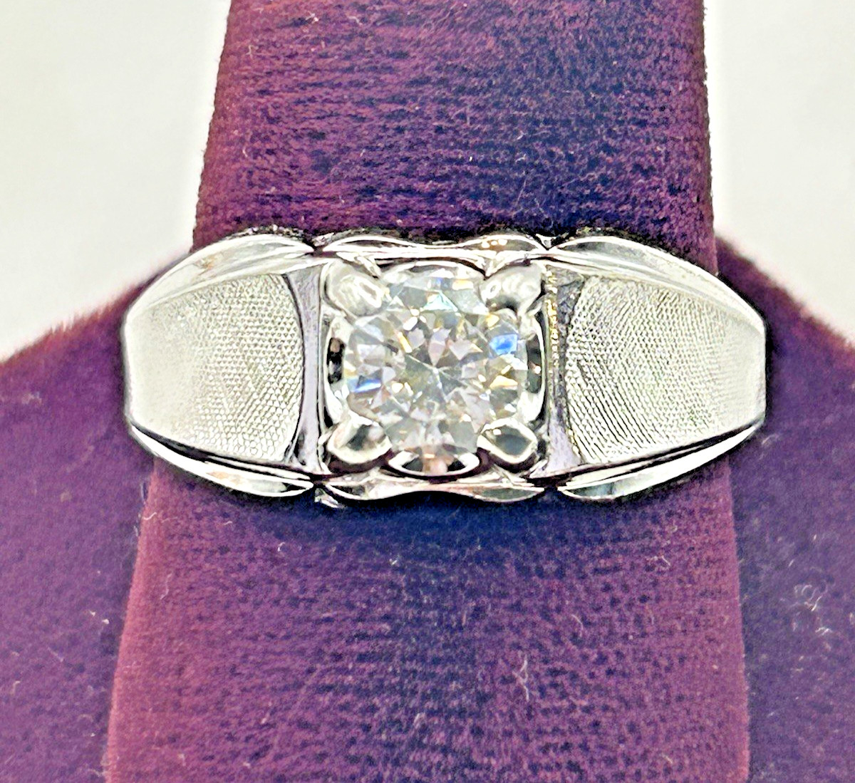 Men’s Lind Sterling Silver Solitaire CZ Ring 1.25 Carat Size 12.5