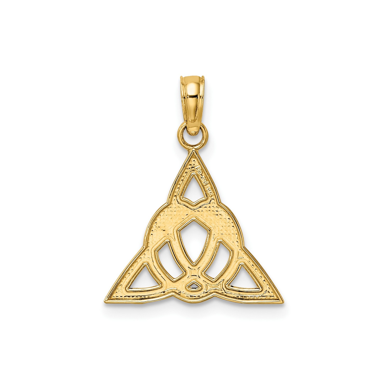 14k Yellow Gold Triquetra Celtic Knot Trinity Pendant Charm 18.1mm