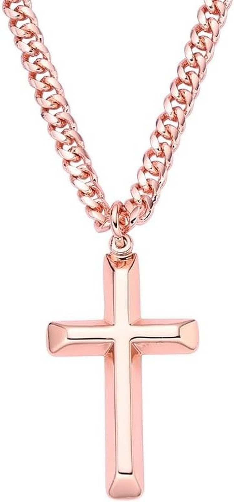 Copper Cross Necklace for Men & Boys – 99.9% Pure Copper Cross Pendant & Chain T