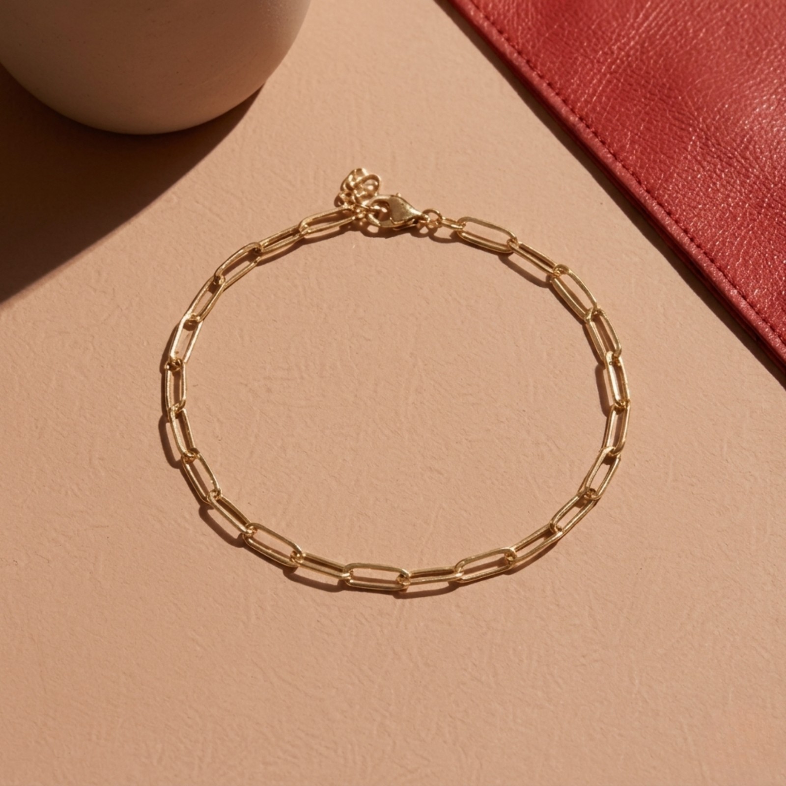18K Gold PVD Paperclip Anklet Ankle Bracelet Waterproof Tarnish Free