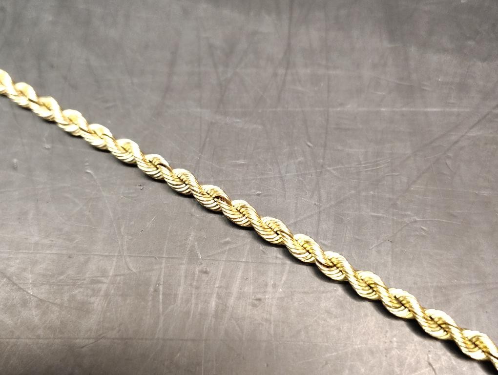 7″ Solid 14K Yellow Gold Rope Bracelet 7.36G (SB1115152)
