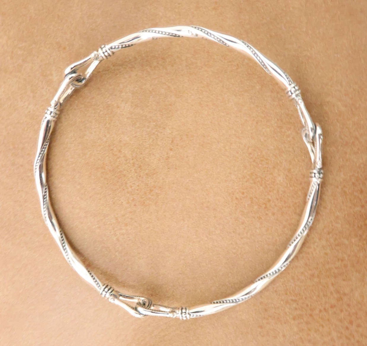 Scott Kay bracelet equestrian bangle rope pattern sterling silver 925 QVC signed
