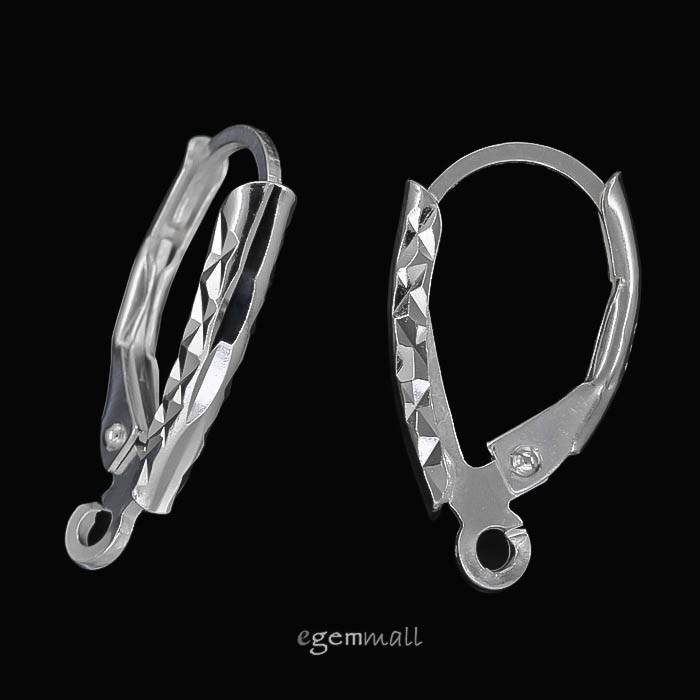 Sterling Silver Laser Cut French Hook Leverback Earring Ear Wire Connector 97835