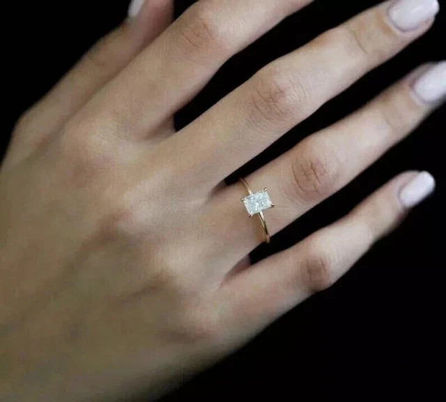 1.50CT Radinat Cut Lab Created Diamond Women’s Band Ring 14K Yellow Gold Plated