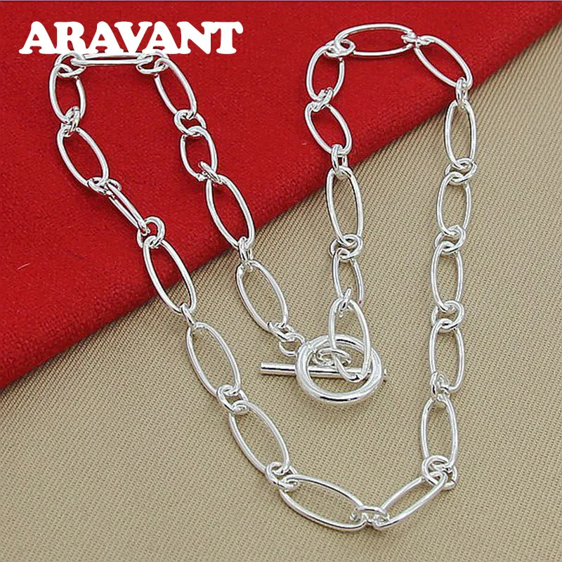 Collar Aravant de plata 925 con cadenas sencillas para mujer, accesorios de joye