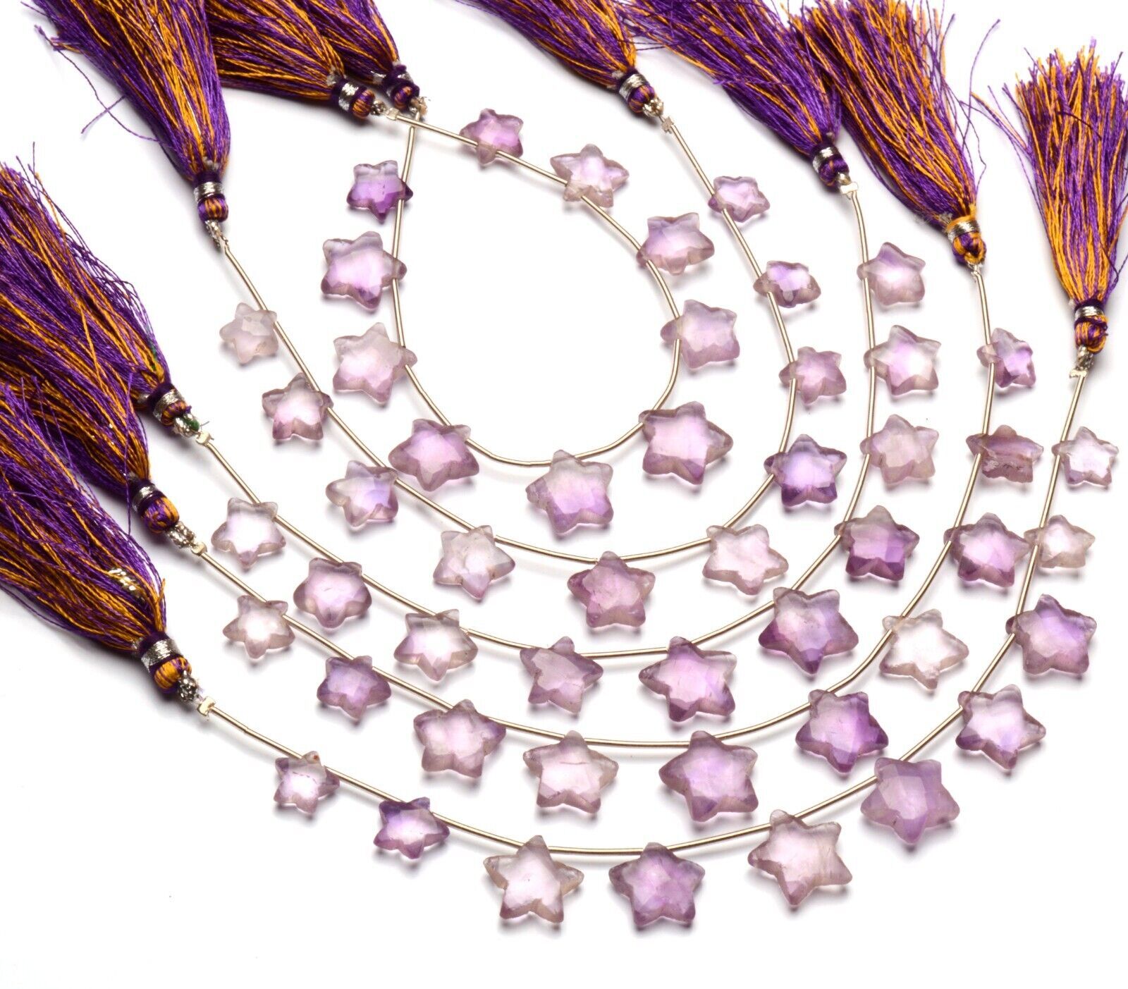 Natural Gem Purple Amethyst 10 to 13 mm Size Star Shape Beads 7″ Strand