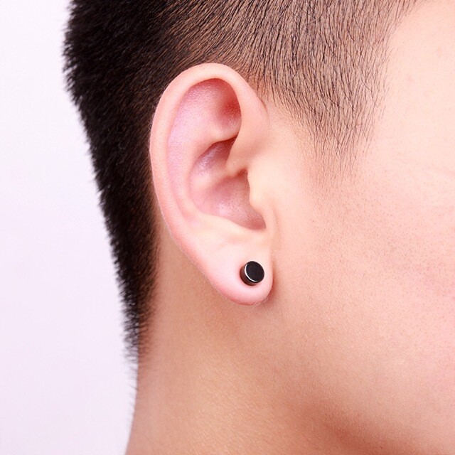 Men Women Stainless Steel Stud Earrings Magnetic Ear Plugs Non-Piercing Clip On
