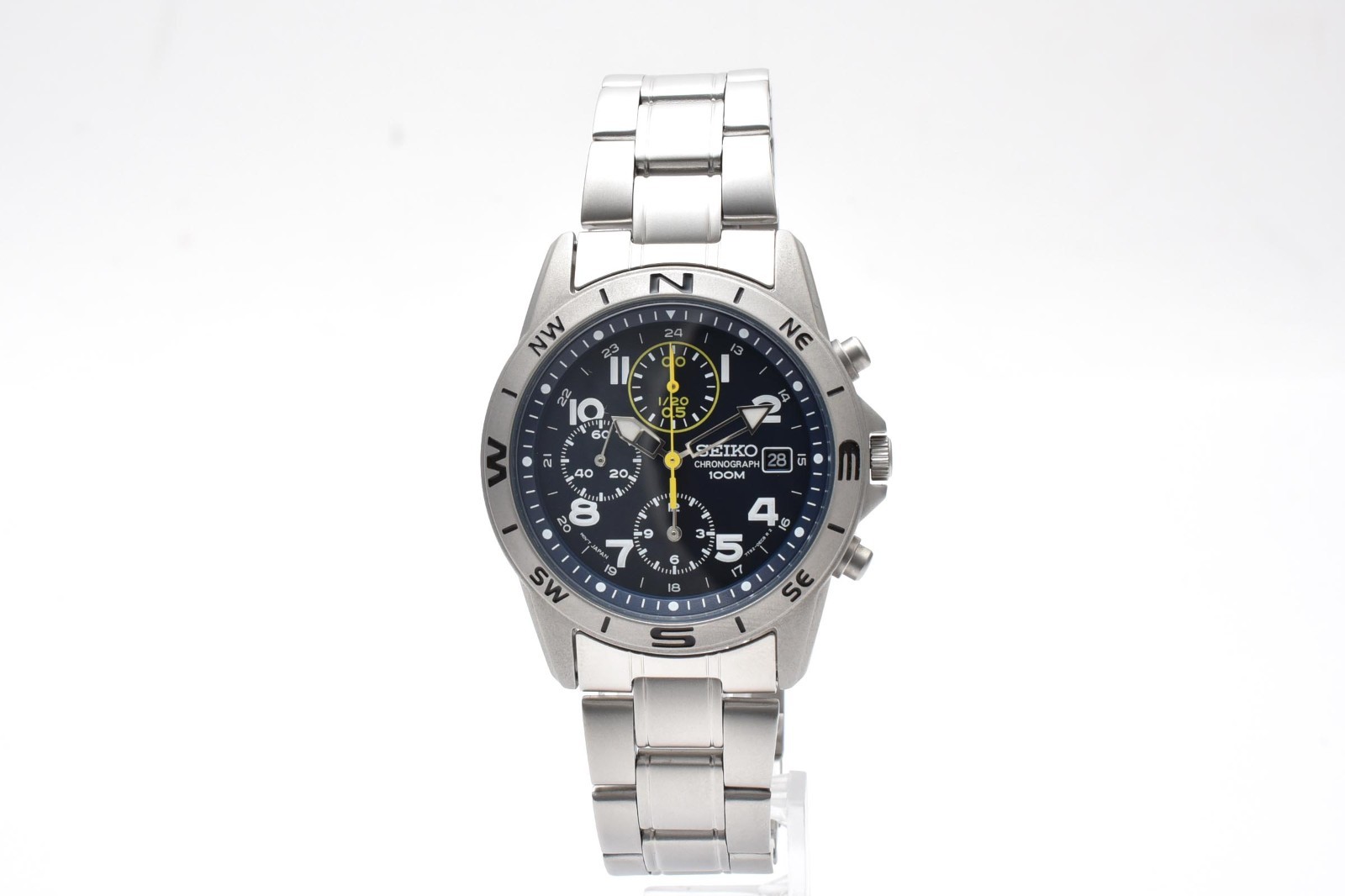 [MINT/BOX] Seiko 7T92-0DX0 Chronograph Blue Dial 38mm Quartz Men’s Watch JAPAN