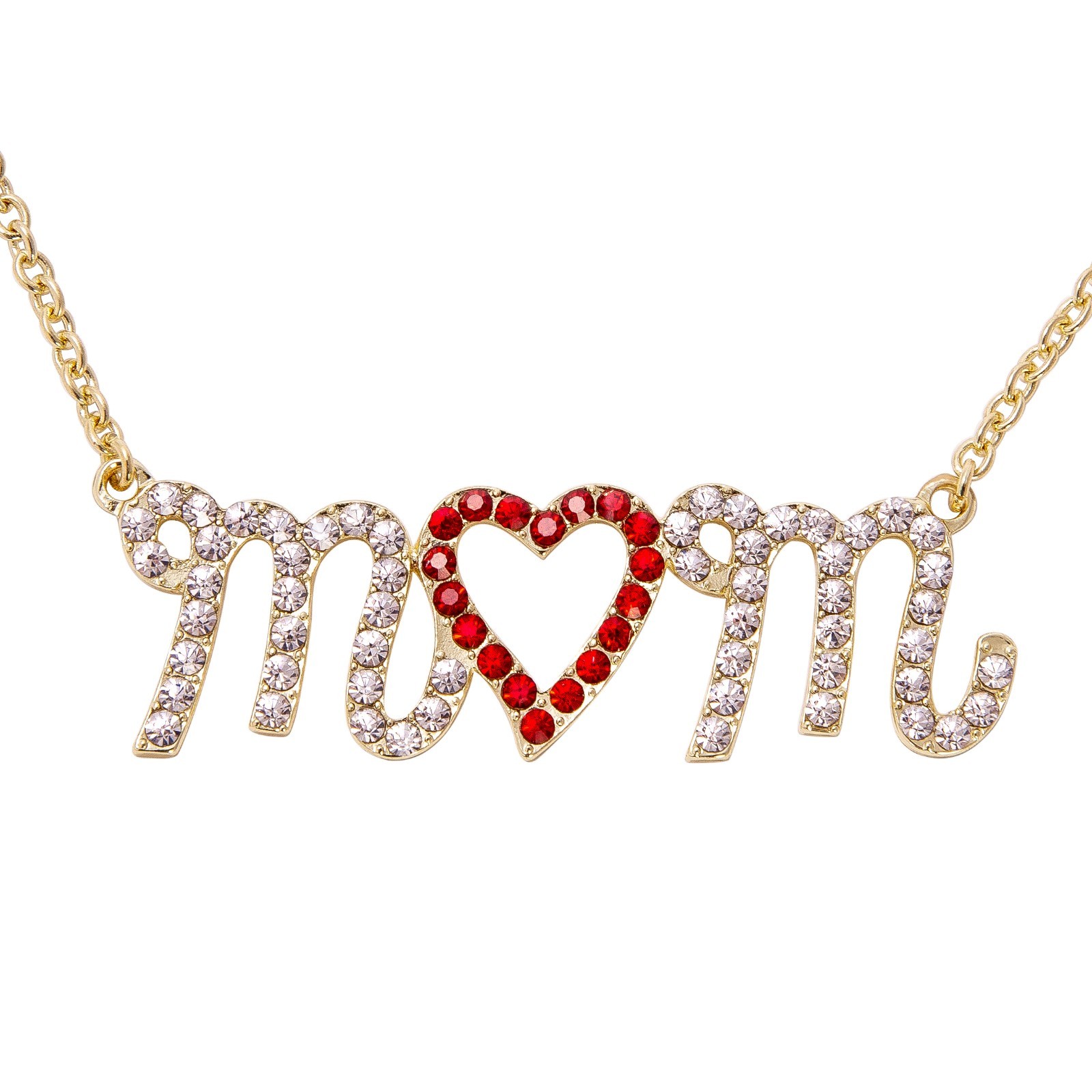 Mom Heart Pendant Necklace in Gift Box – Silver Mom Jewelry Christmas Gift