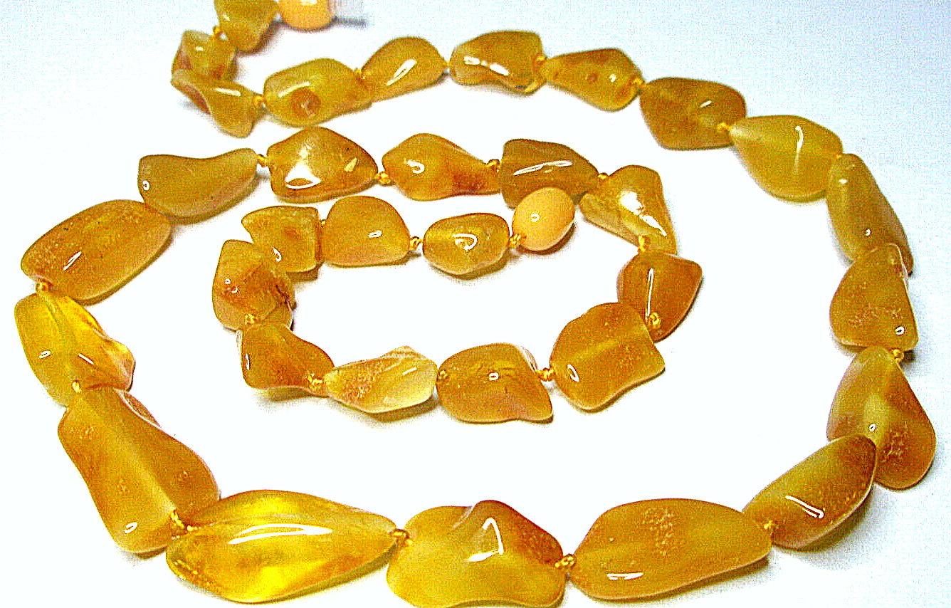 Genuine Baltic Amber Necklace Polished Egg Yolk Butterscotch 51 cm – 20 inch