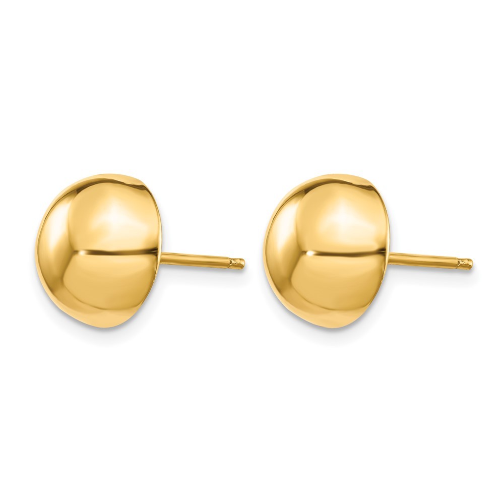 14k Yellow Gold Polished 10mm Half Ball Stud Earrings 1.95g L-10mm W-10mm