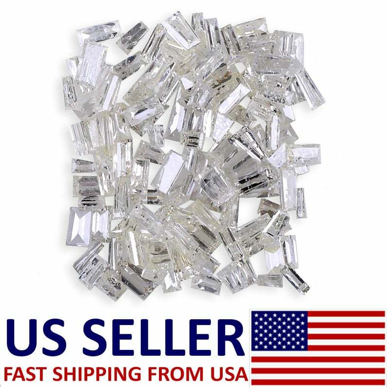 100%Natural Loose Diamonds 10 Pcs Lot Loose Tapered Baguette Faceted Cut 0.05 Ct
