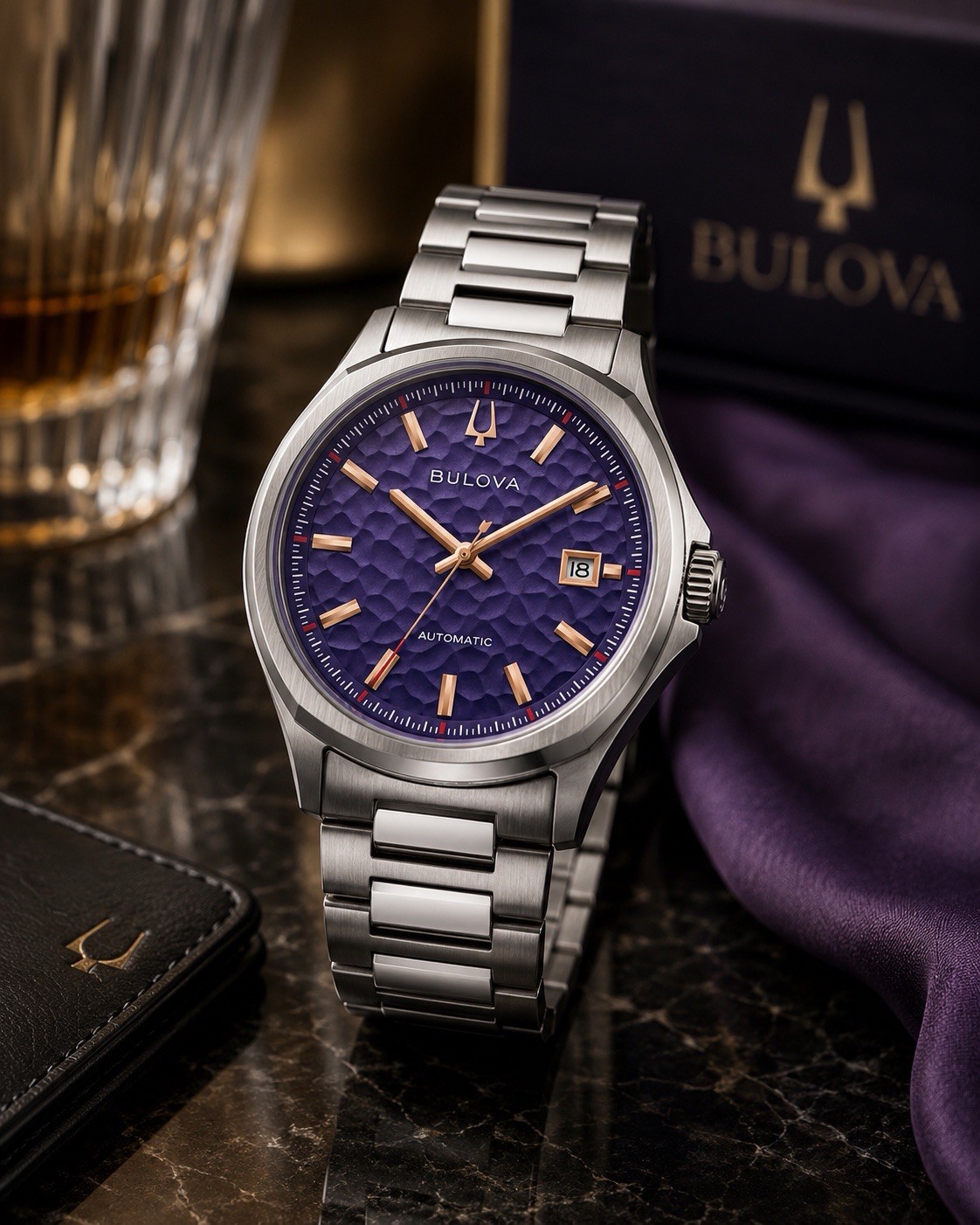 Bulova Tony Bennett NYC Purple Dial Automatic Men’s Watch 96B484 Sapphire