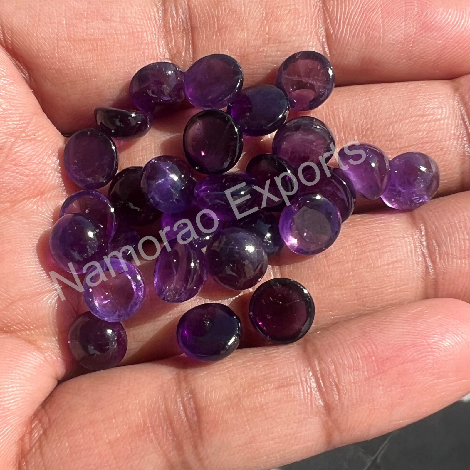 Natural Amethyst Round 3 mm to 20 mm Cabochon Loose Gemstone Lot