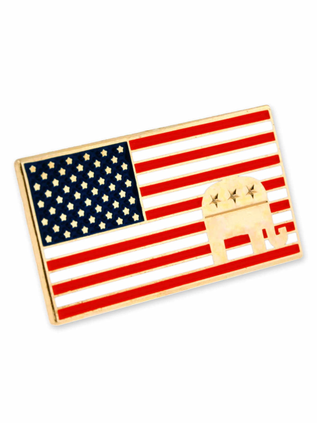 PinMart’s American Flag Republican Elephant Patriotic Enamel Lapel Pin