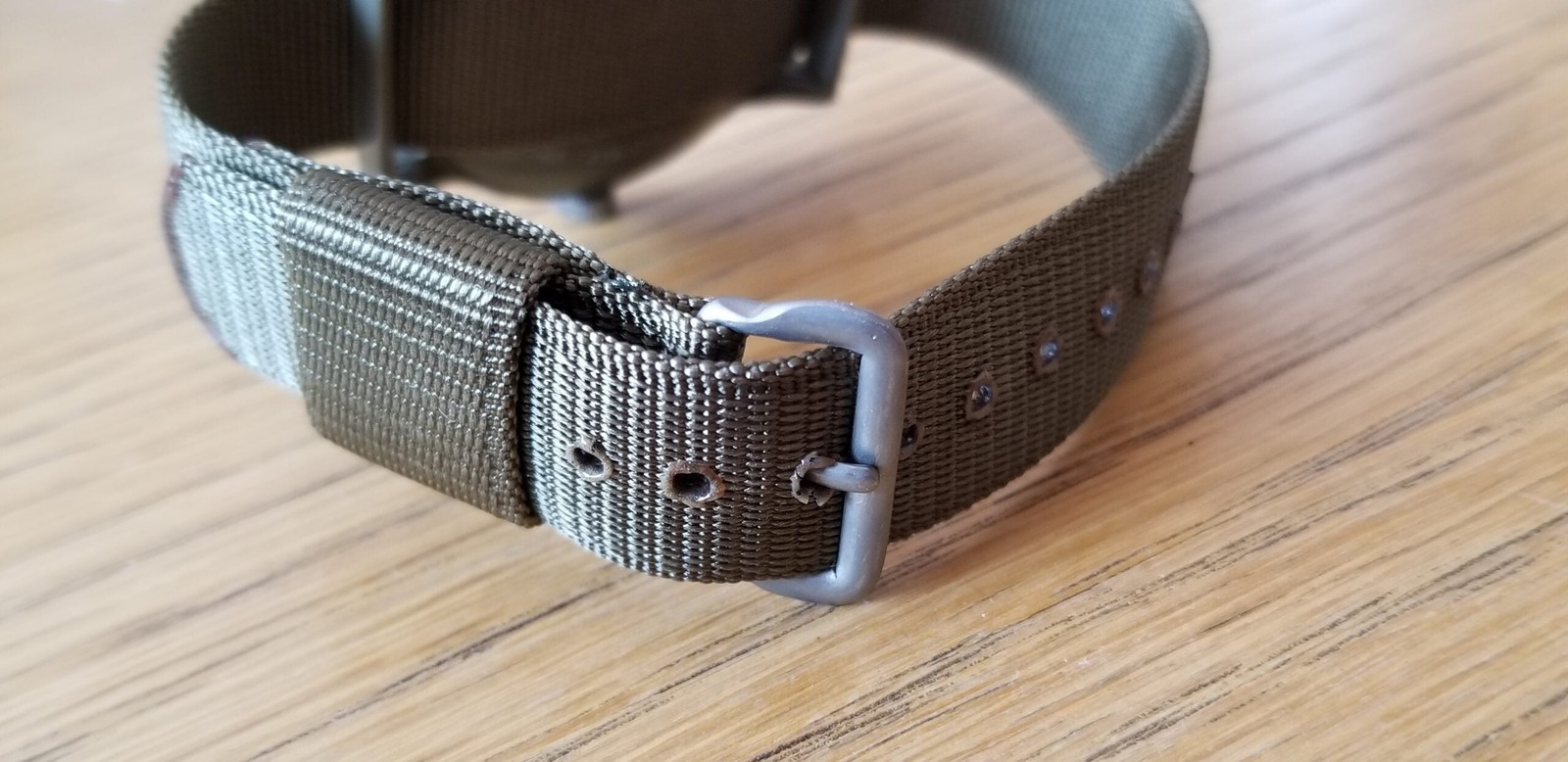 Vietnam War US military 1965 16MM nylon watch strap OD green: 60 years old: NOS!