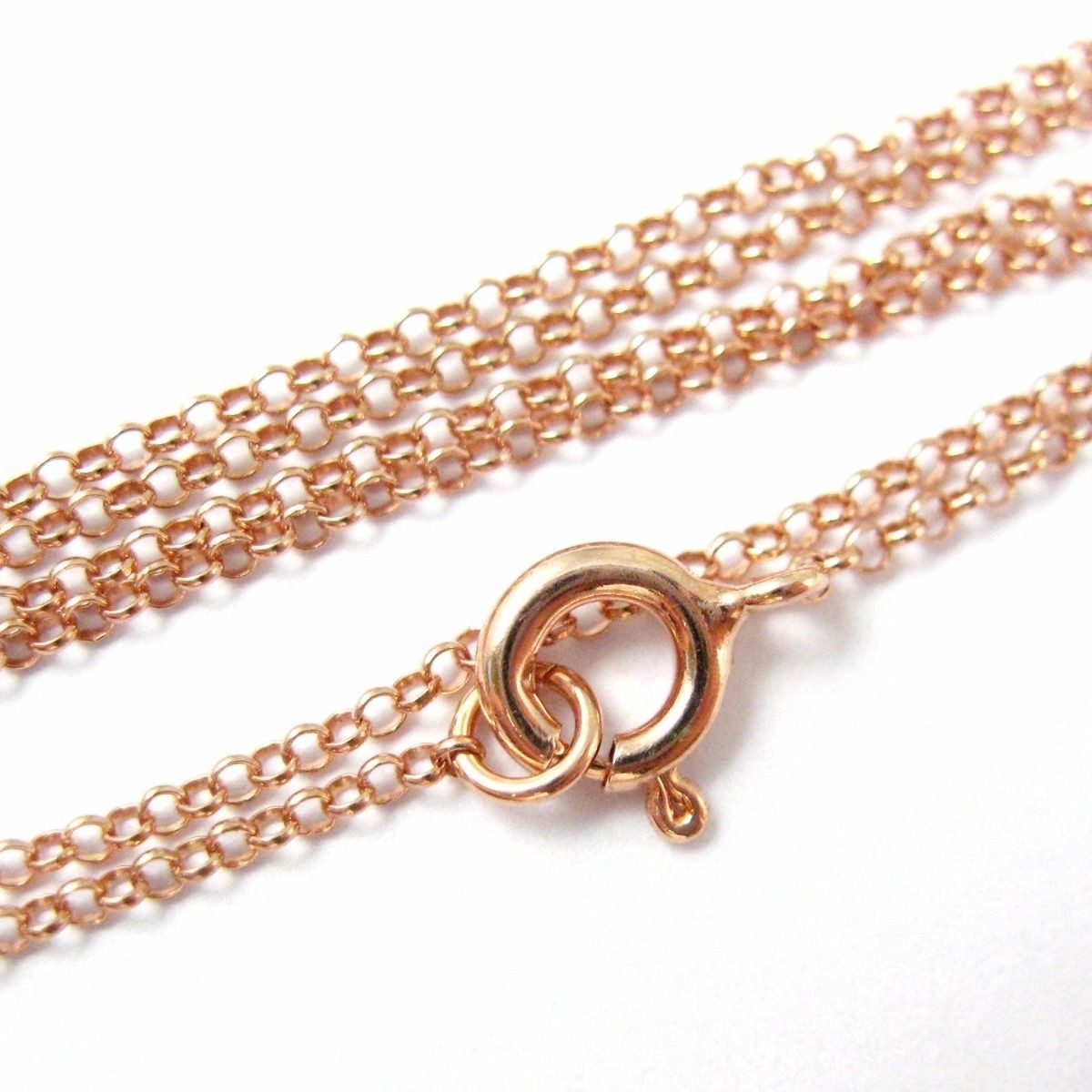 Rose Gold plated Sterling Silver Necklace, Bracelet, Anklet-1mm Rolo Chain-7-36″