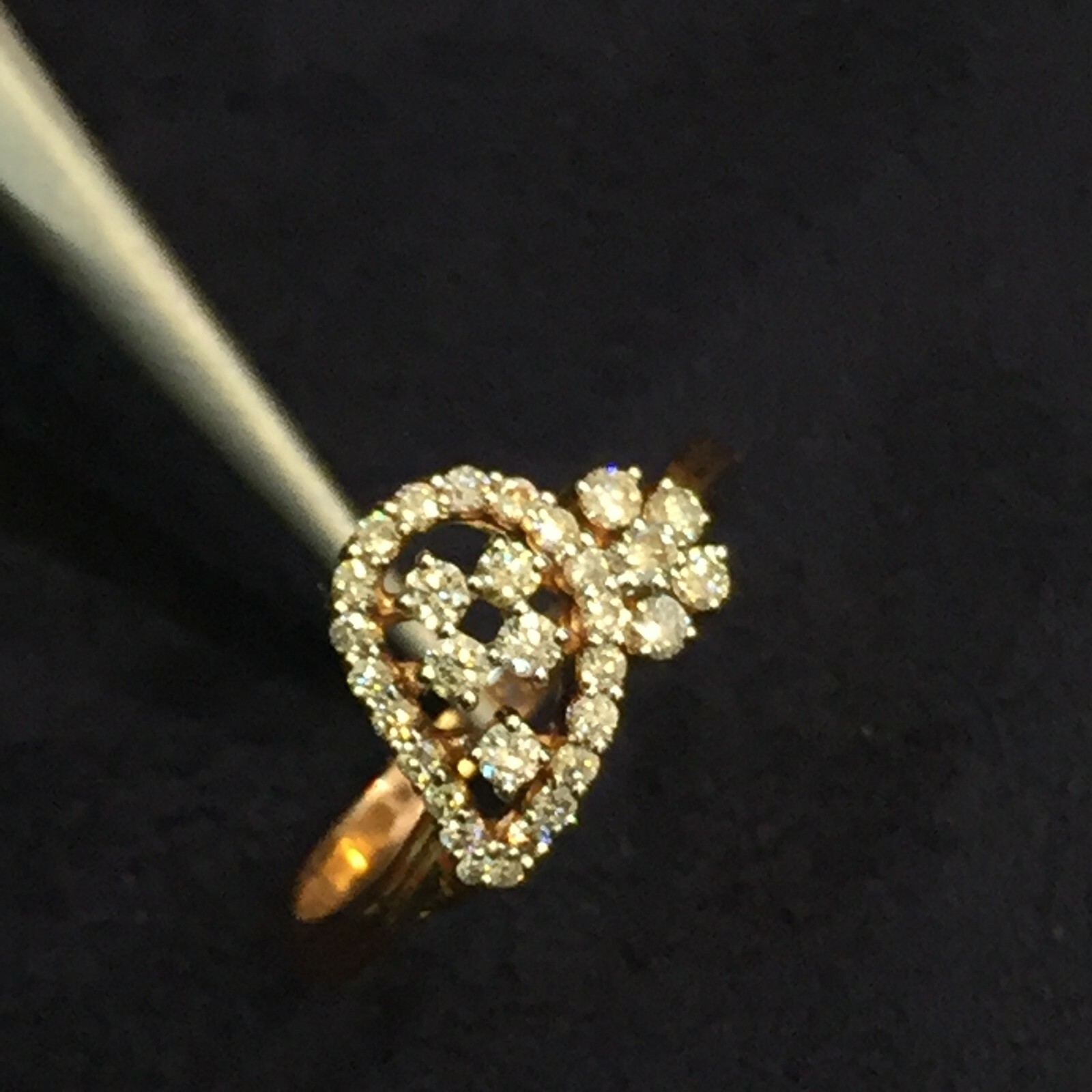 750 Stamped 18K Rose Gold 0.38 Cts Round Brilliant Cut Diamonds Anniversary Ring