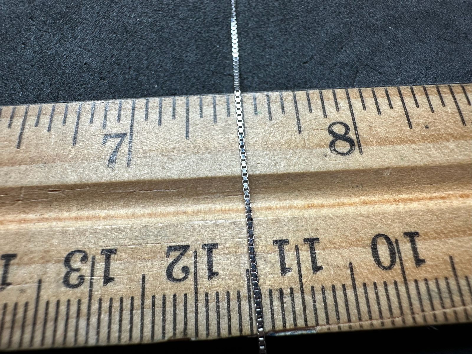 1.24g Vintage Sterling Silver 925 Box Chain Necklace 18 in M