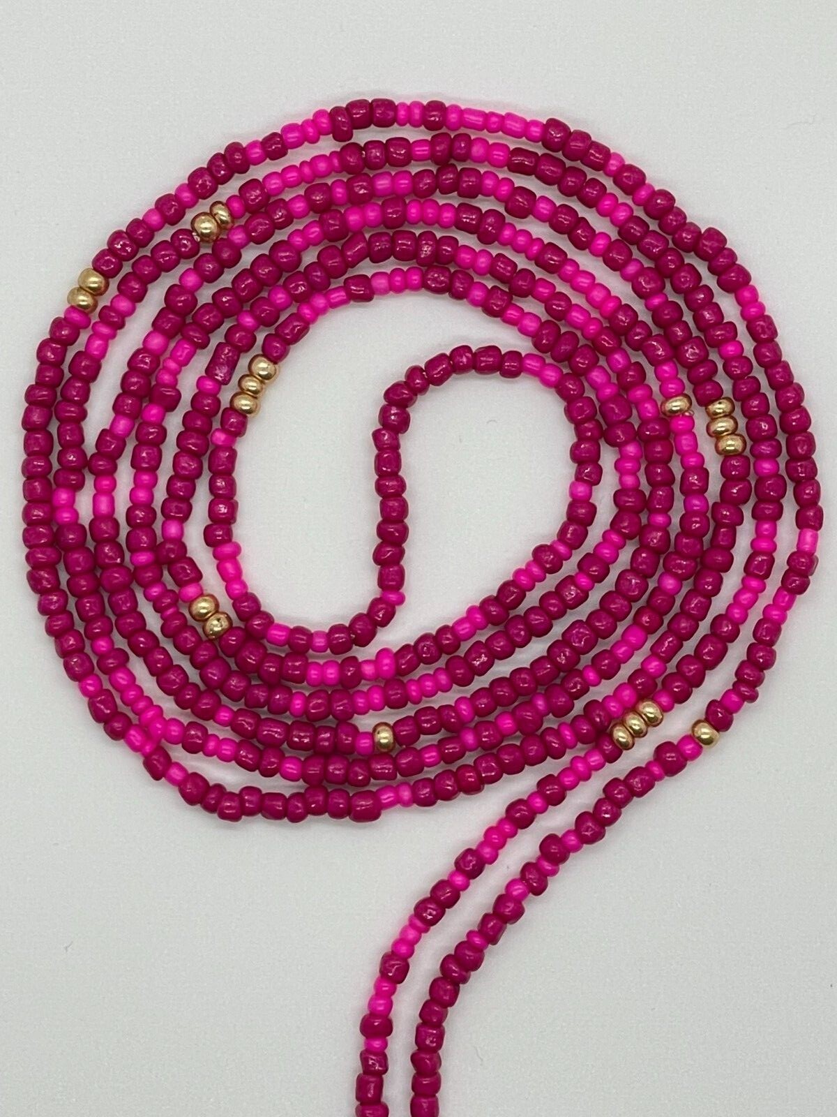 Tie-On 3PK Color Czech and Glass Waist Beads with Accent Beads 60 Inch Strands