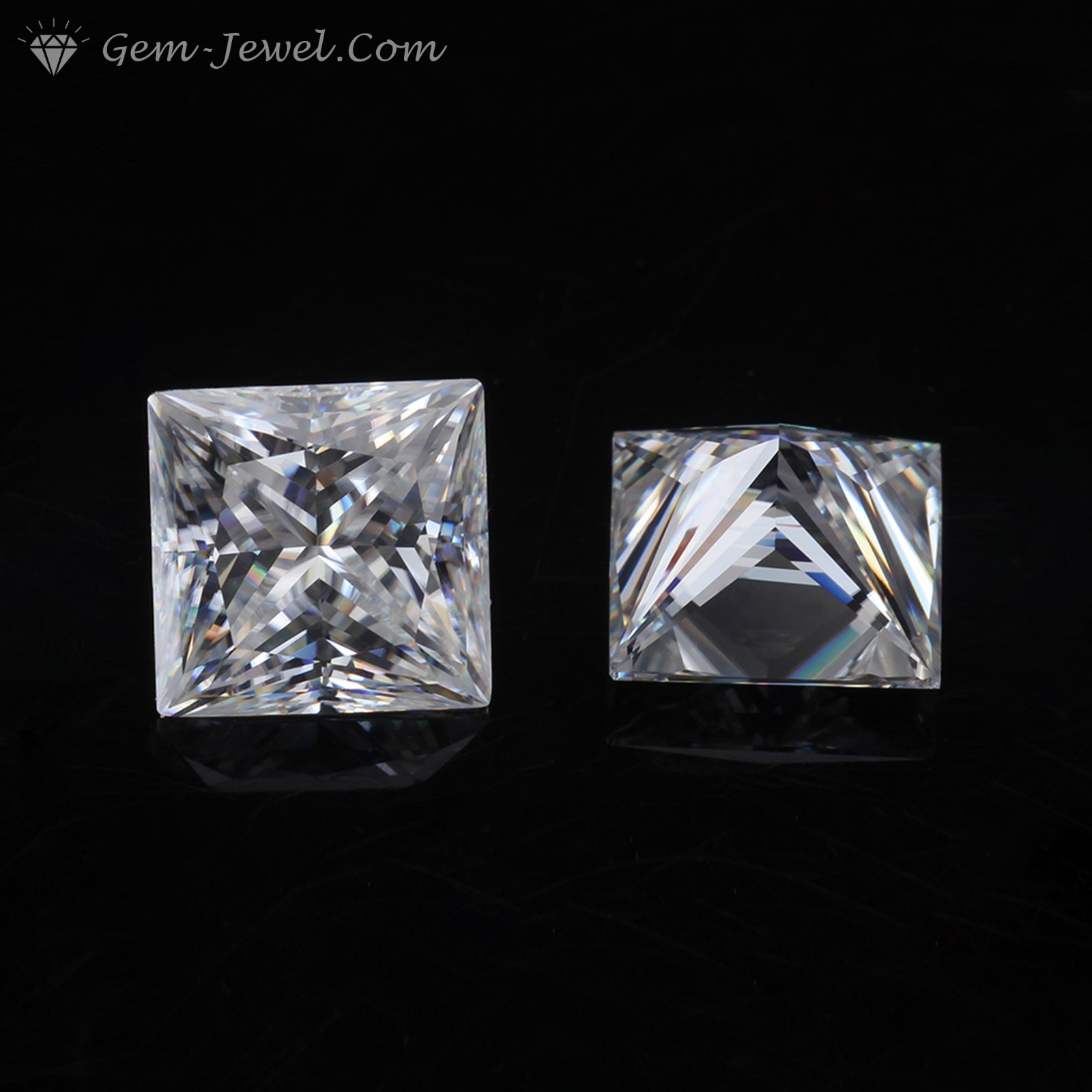 1.5×1.5 to 5.5×5.5 MM Princess Cut Loose Colorless Moissanite (0.02 to 1 Carat)