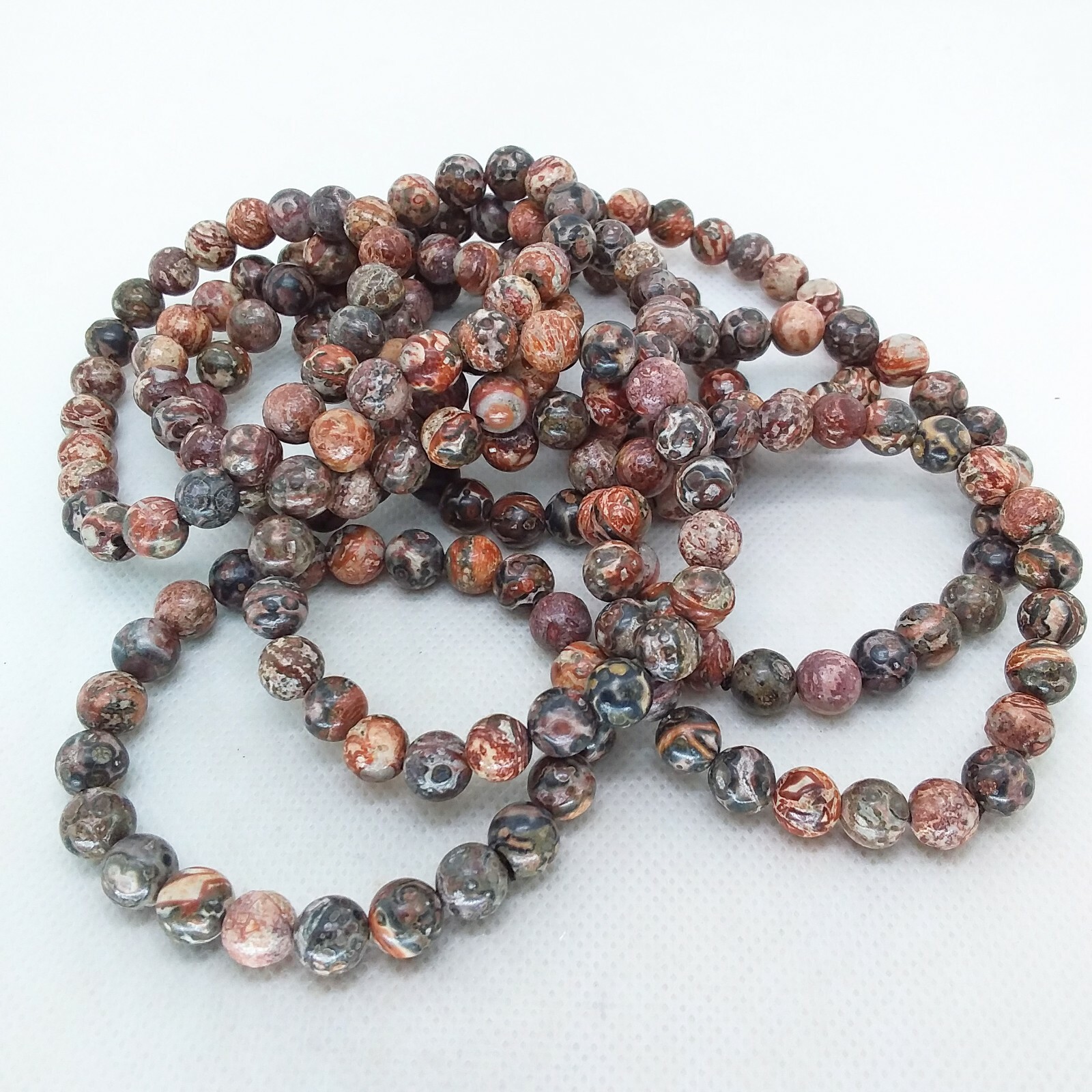 Leopard Jasper, 8mm, bracelet, elastic, stretchy, green, orange, yellow, #1918