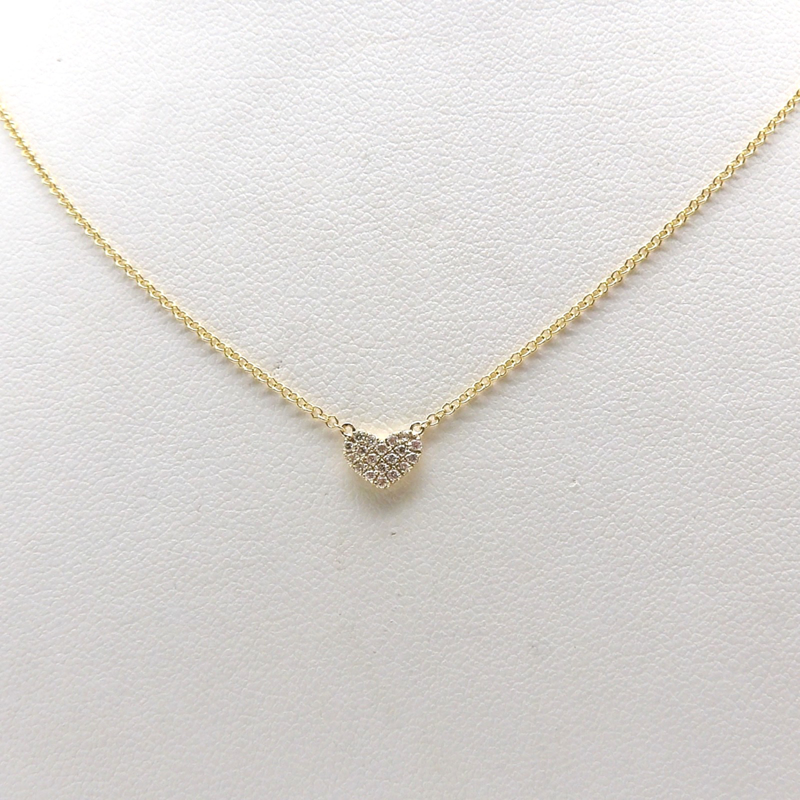 Solid 14k Gold Natural Diamond Heart Pendant Necklace Pave Setting Gabriel Co