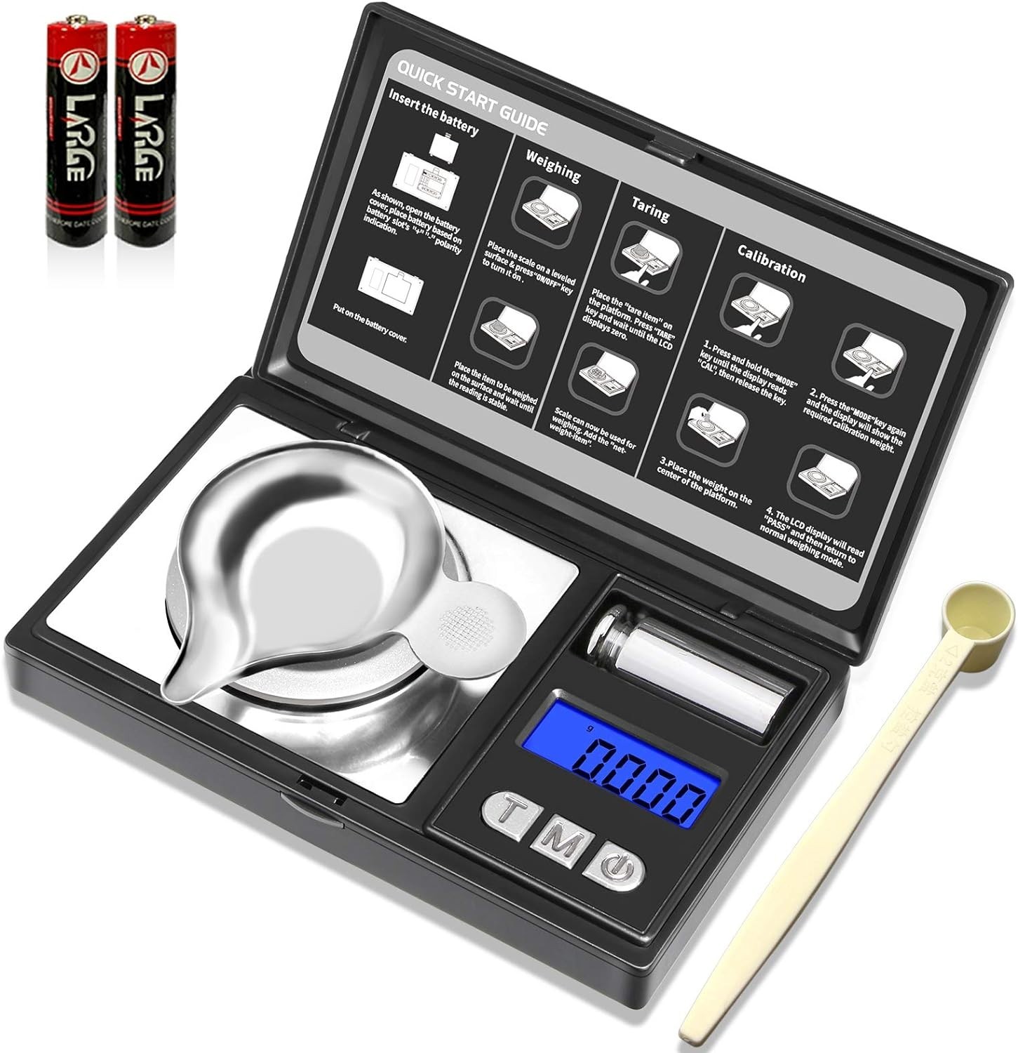Advanced Tare Function Scale for Jewelry and Powder, Includes Calibration Weight