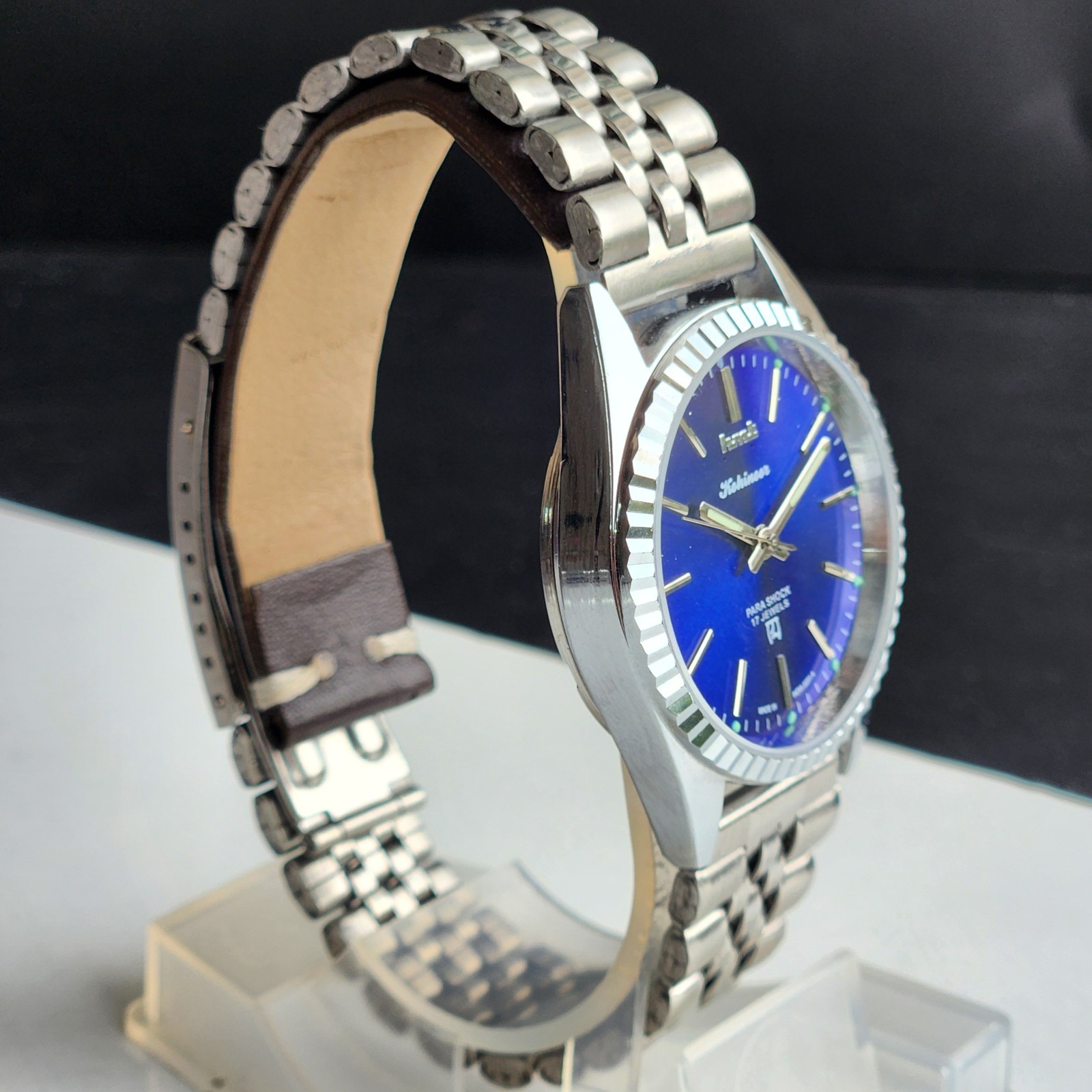 Vintage HMT Kohinoor Fluted Bezel Mechanical Hand Winding Wrist Watch A26