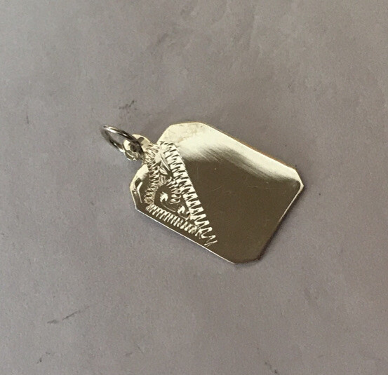 Sterling Silver 925 Square Blank Disc Tag Plain Top Engraved Charm Pendant D26