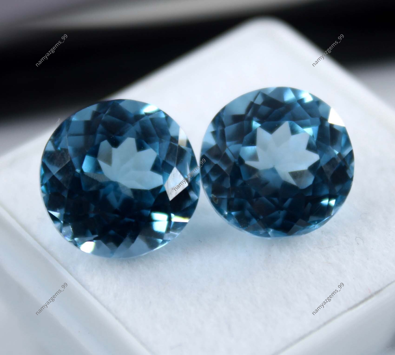 12 Ct Natural Montana Sapphire Round Cut CERTIFIED Loose Gemstone Blue Pair