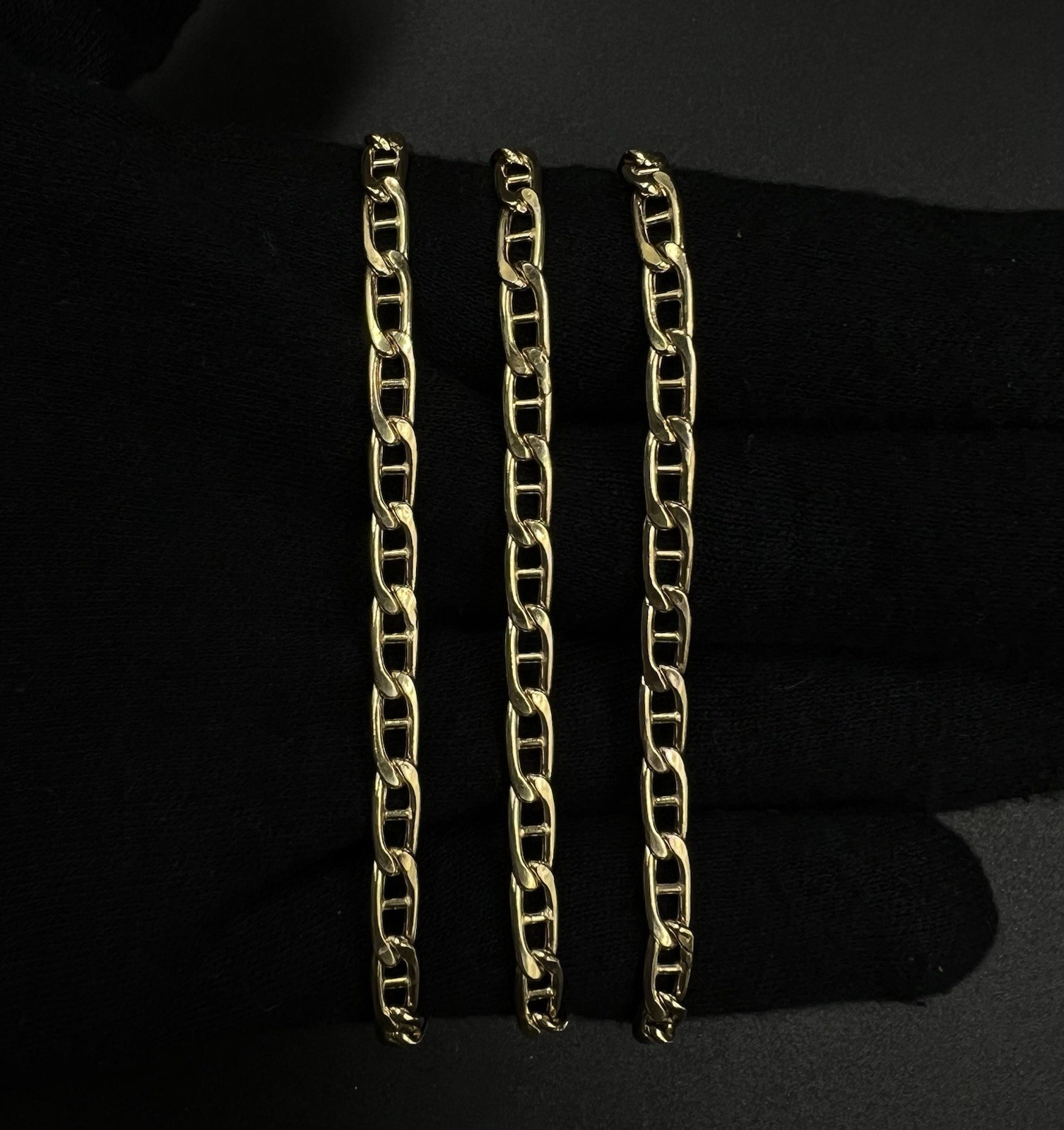 24” 10K Hollow Yellow Gold Diamond Cut Gucci Mariner Chain 11.07g | 4.3MM Italy