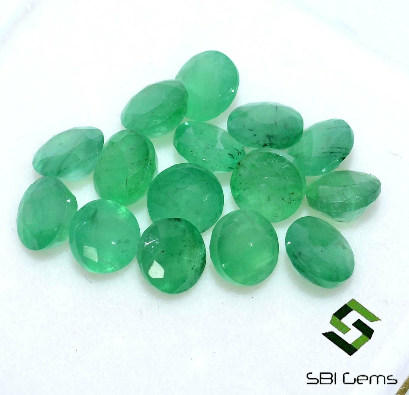 7.21 CTS Natural Emerald Round Cut 5 mm Lot 15 Pcs Calibrated Loose Gemstones