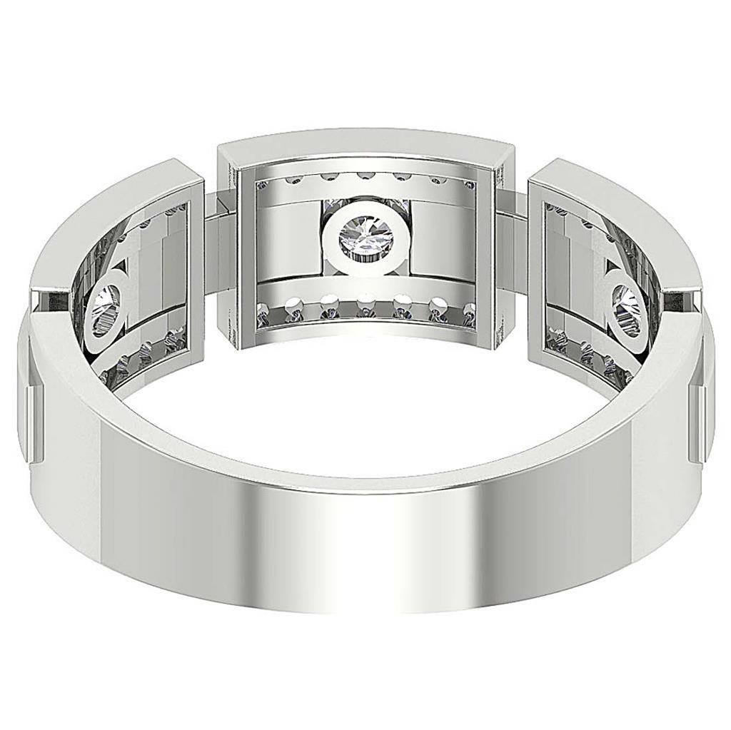 Lab Grown Round Diamond VS1 F 0.85 Carat 14K Gold Men’s Engagement Wedding Ring
