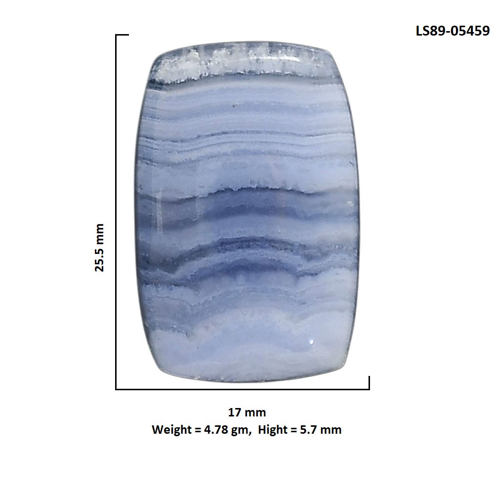 Natural Blue Lace Agate 17×25.5×5.7mm Cushion Shape Polished Gemstone LS89-05459