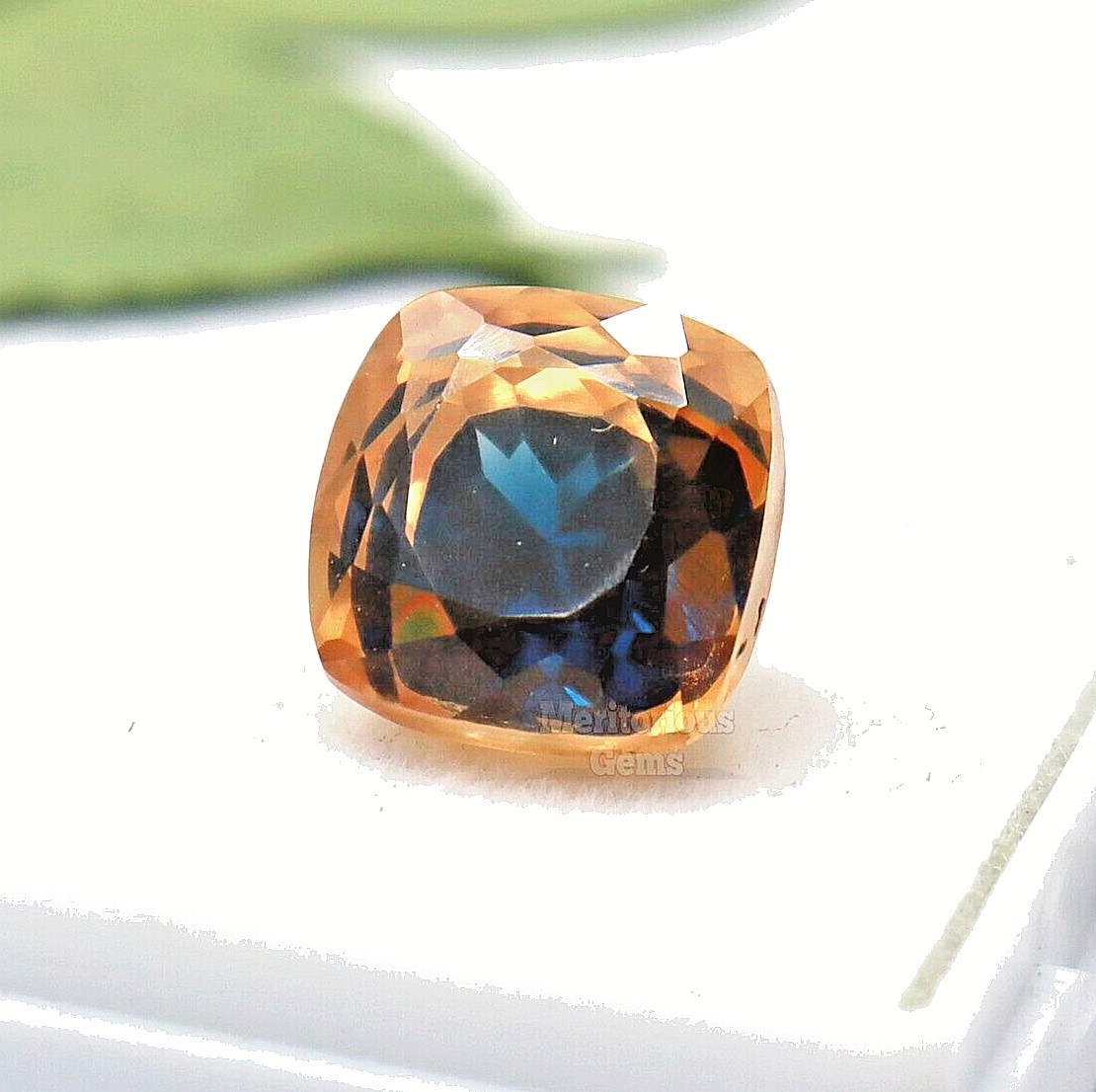 12 Ct Cushion Cut Loose Gemstone Natural Pitambari Sapphire Bi-Color Certified