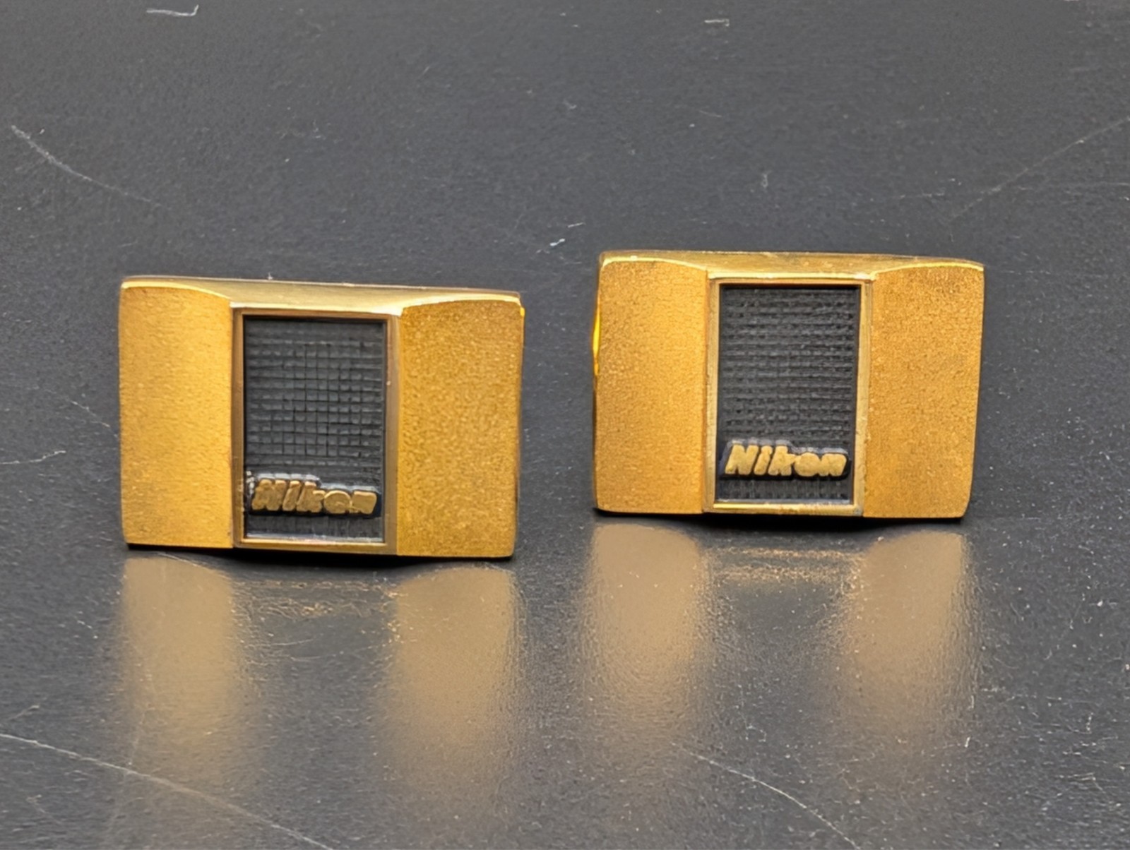 Vintage Nikon Gold-Tone Cufflinks