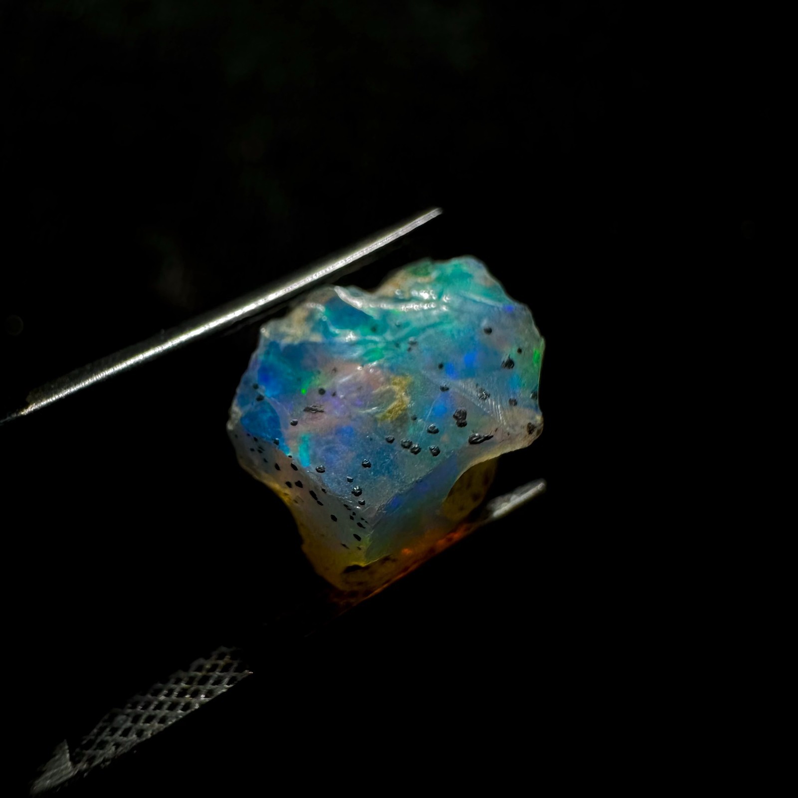 2.80 CTS Natural Ethiopian Opal Rough, Multi Fire Opal Gemstone, Welo Opal Raw.