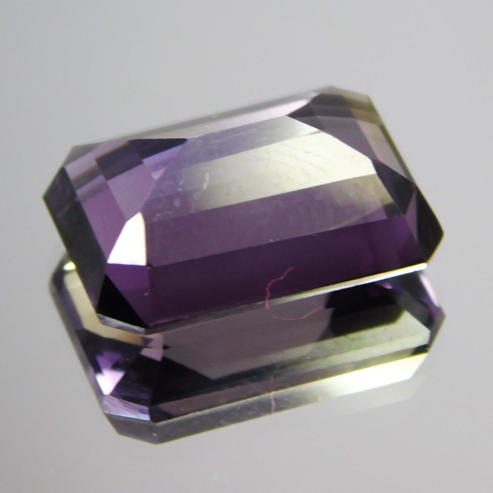 Certified 11.70 Ct. Natural Bi-Color Alexandrite Emerald Cut Loose Gemstone